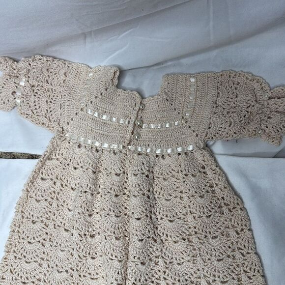 Vintage Handmade Crocheted Baby Christening Gown. - Picture 7 of 8